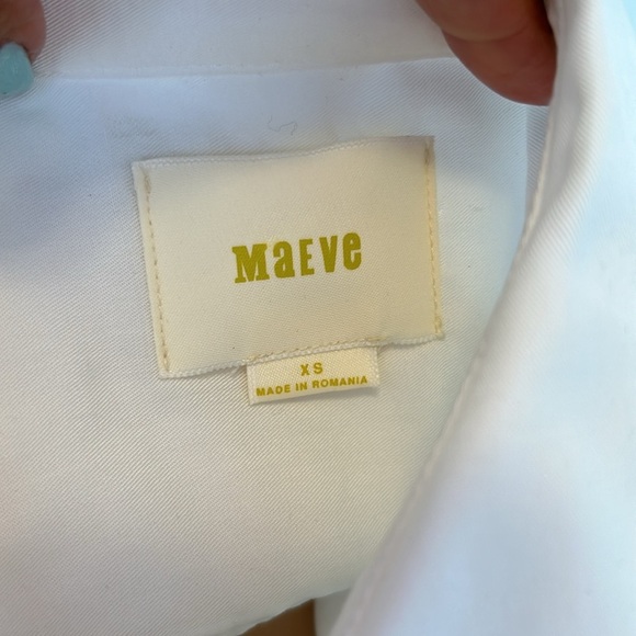 Anthropologie Maeve Tuesday White Tie Front Blouse - Picture 9 of 10